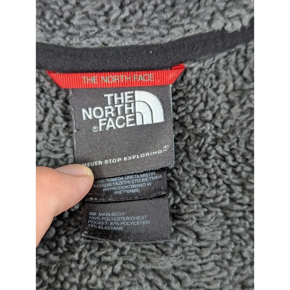 The North Face Black Sweater Jacket Mens XL Extra Large Faux Fur Long Sleeve